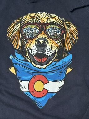 NWT Wild Tribute Hoodie Dog Maximus Vail Tribute Colorado Hoodie Sz Med Navy